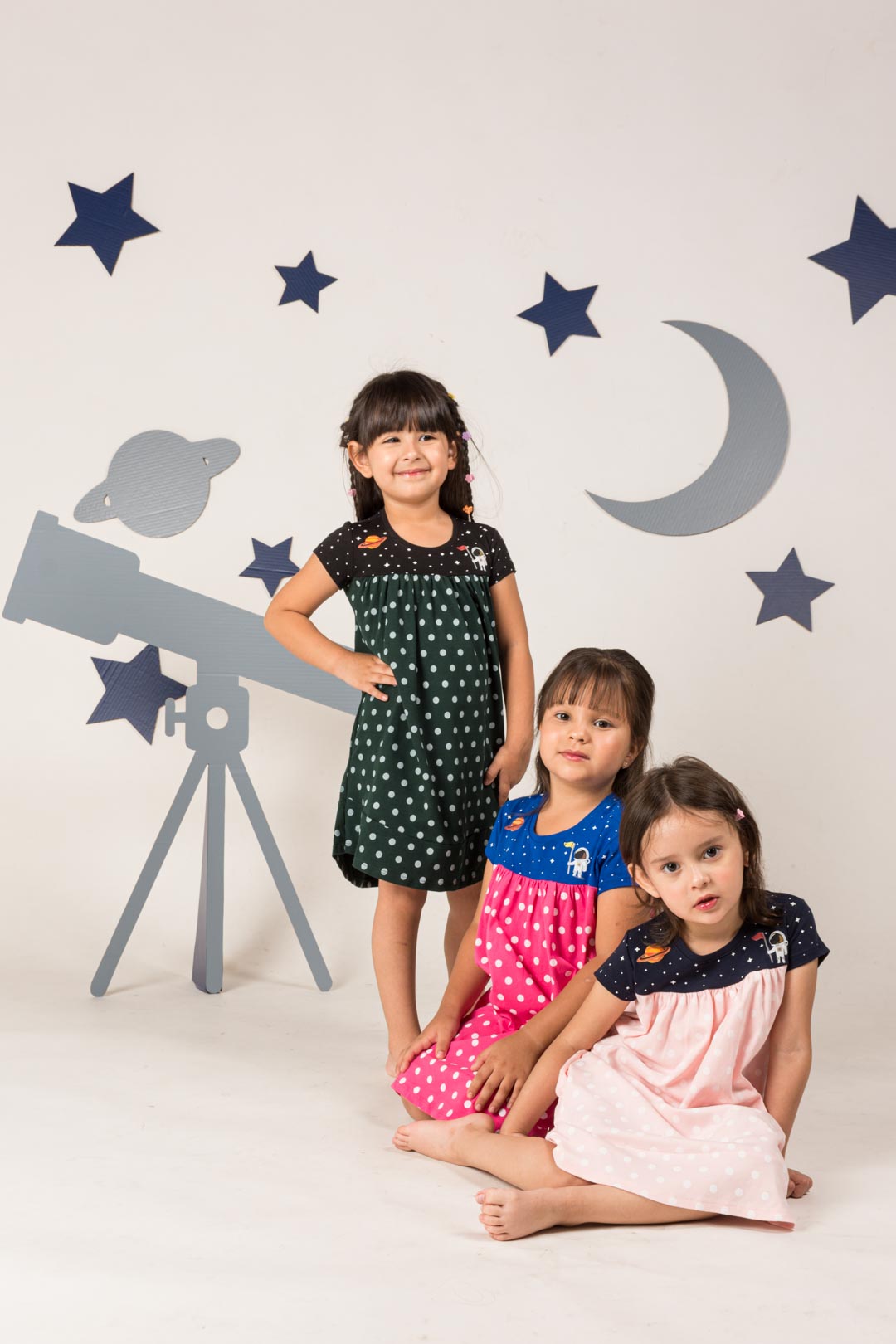 Astro dress in 3 colors - Pima cotton - Girl dresses - Prisma Kiddos