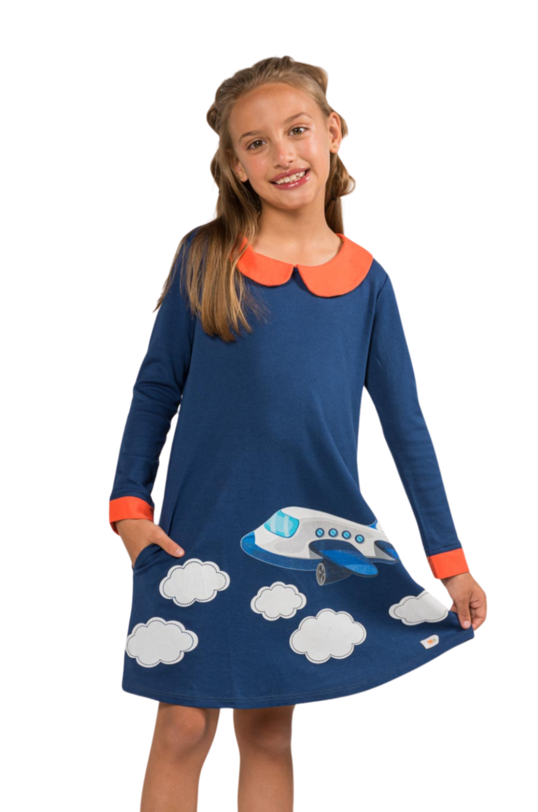 Girls Long-Sleeve Airplane Dress with Pockets | PrismaKiddos Girls Long-Sleeve Airplane Dress with Pockets | PrismaKiddos