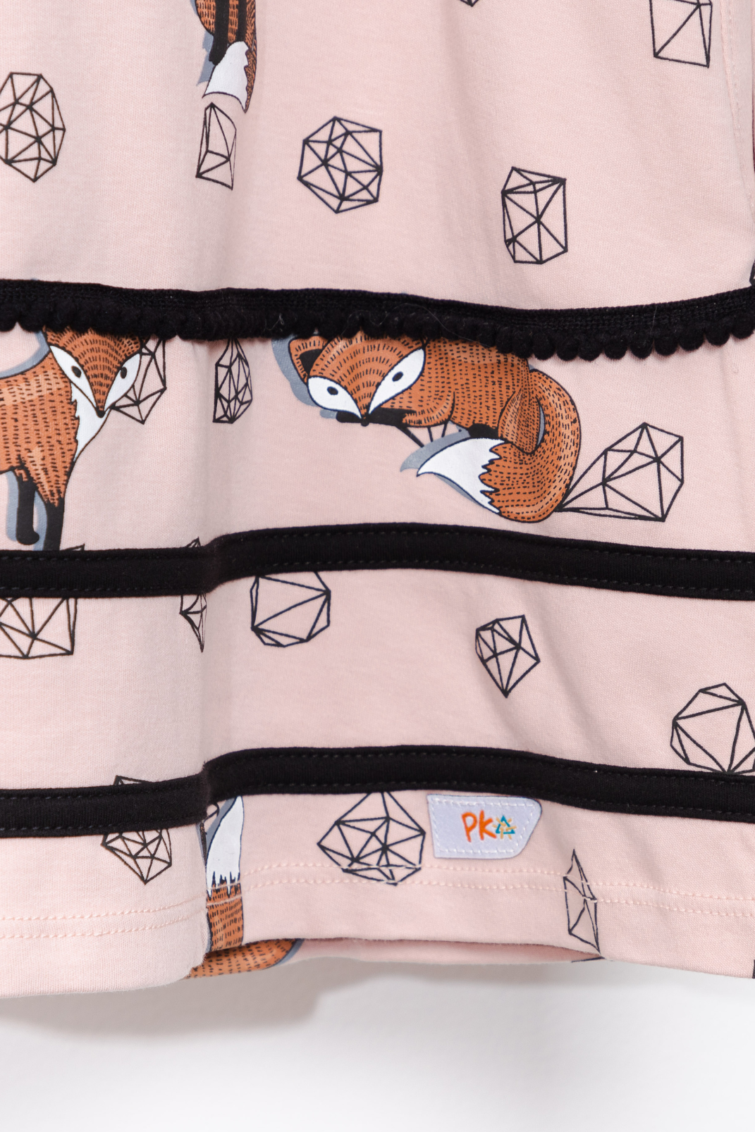 Pink girl dress with foxes and pockets, original designs, sustainable material, Peruvian Pima cotton Prisma Kiddos
