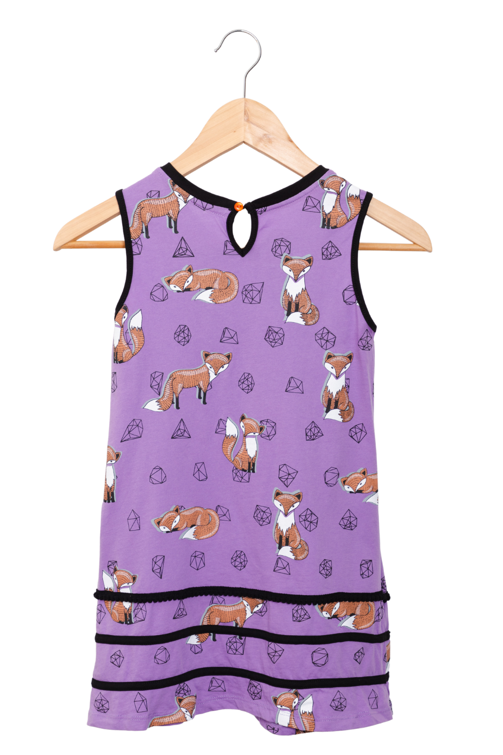 Purple fox girl dress, non-stereotypical style with pockets, durable clothing, girl dress - Prisma Kiddos