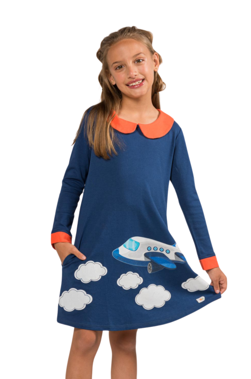 Airplane dress Made from high-quality Peruvian Pima cotton, ensuring comfort throughout the day.