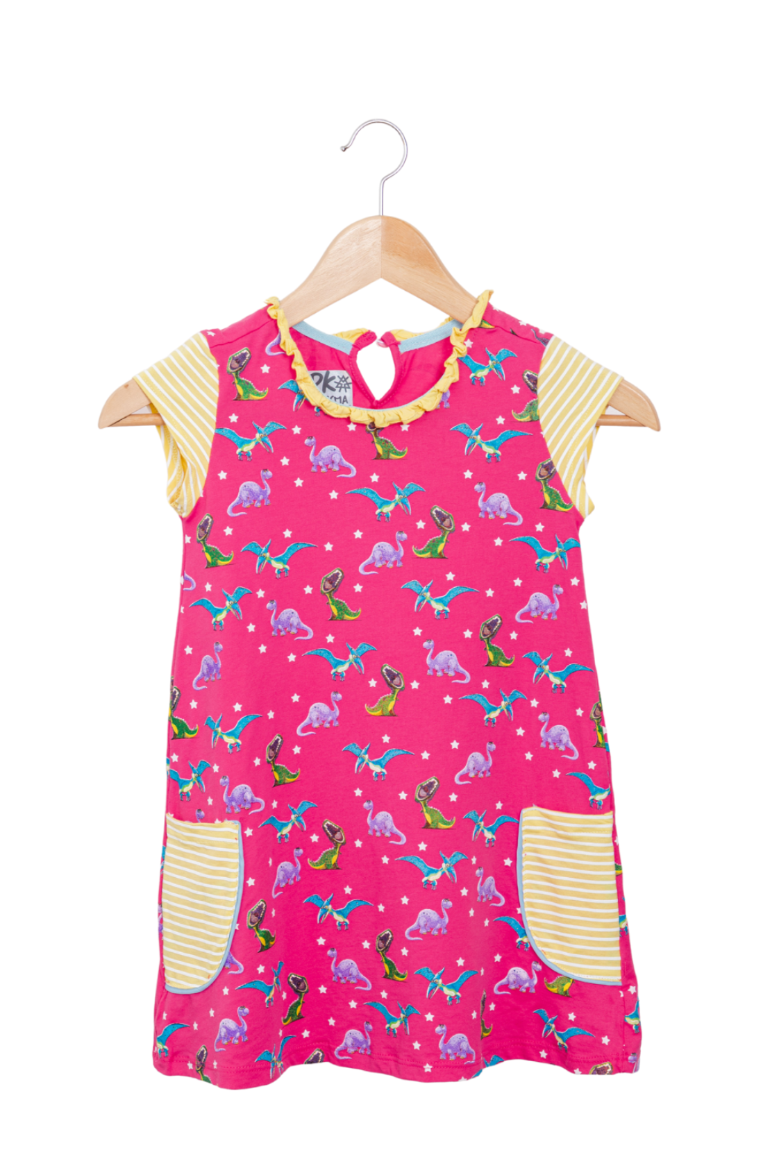 Dino Pink Dress with pockets, comfortable clothing, girl dress, children fashion