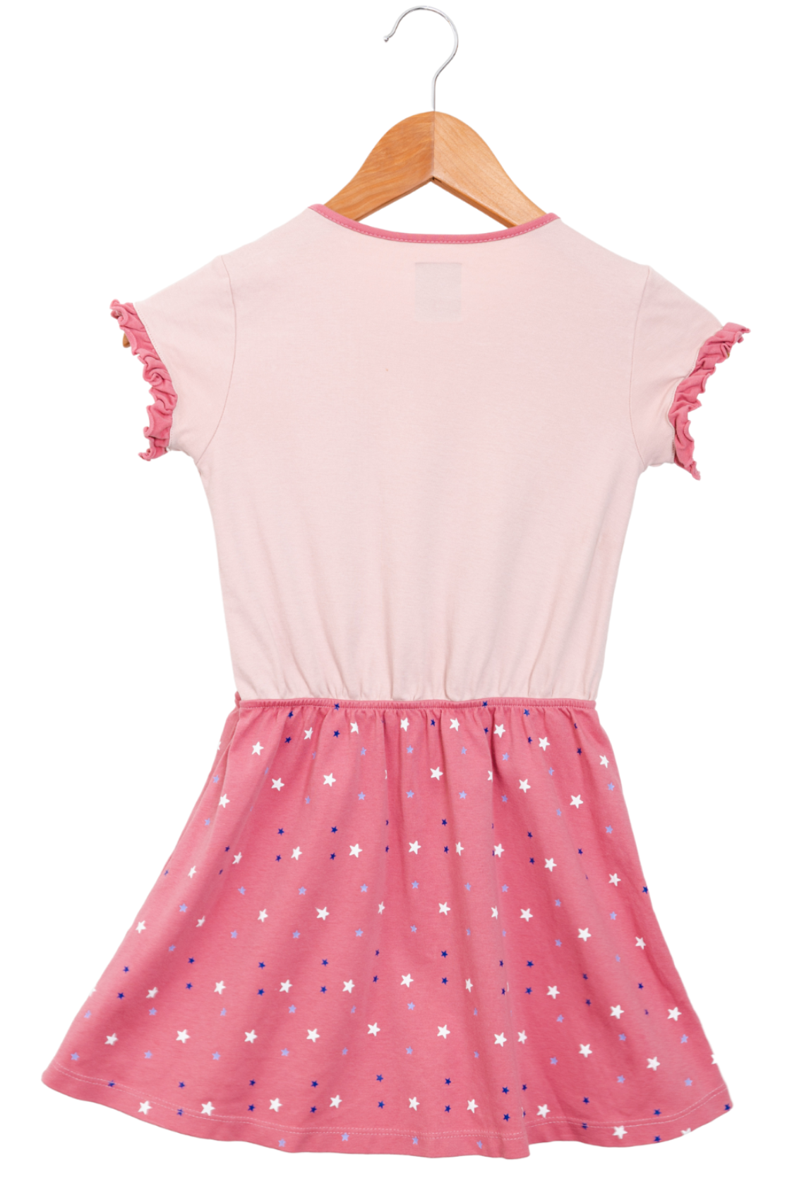 Train Pink Dress: A train made from geometric shapes and a starry skirt make this dress a visual delight